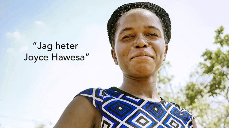 Joyce Hawesa, 29, är småskalig bomullsodlare i byn Mabele, Zambia.