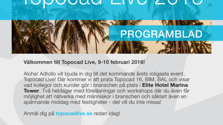 Topocad Live, 9-10 februari 2016