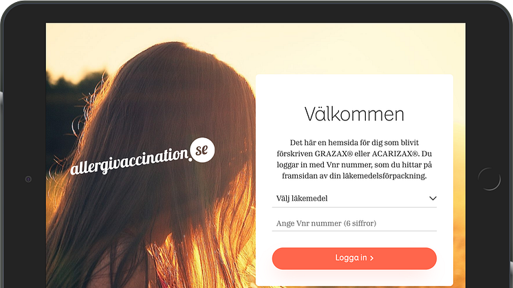 Allergivaccination – ALK:s digitala stödfunktion för den som allergivaccineras med tabletter. 