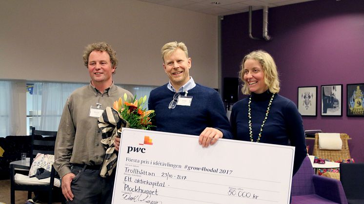 Plockhugget vann affärsidétävlingen Grow4bodal 2017. Torsdag den 22 november utses årets vinnare!