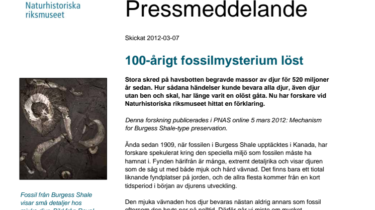 100-årigt fossilmysterium löst