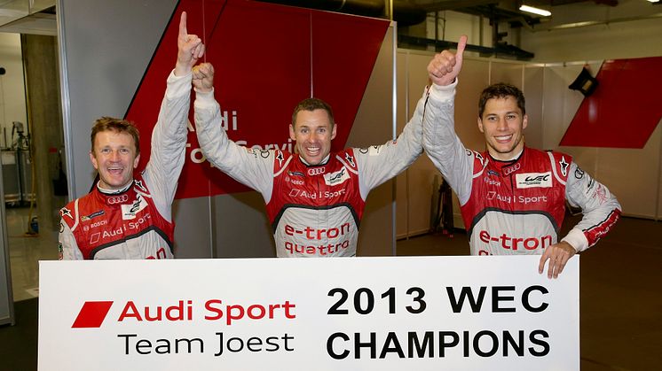 Allan McNish (GB), Tom Kristensen (DK), Loïc Duval (F), 2013 FIA WEC Champions