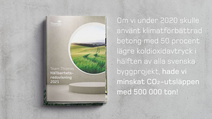  I Thomas Concrete Groups Hållbarhetsredovisning för 2021 framgår det att i andra länder har byggbranscher kommit mycket längre i att använda alternativa bindemedel i betong.