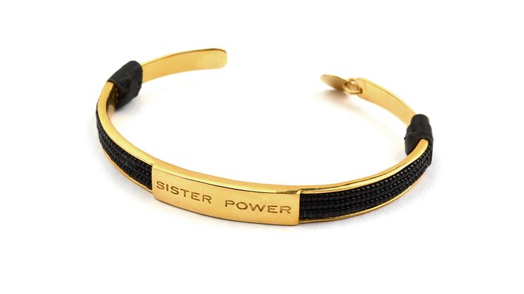 Sister Power, armband i guldpläterat silver