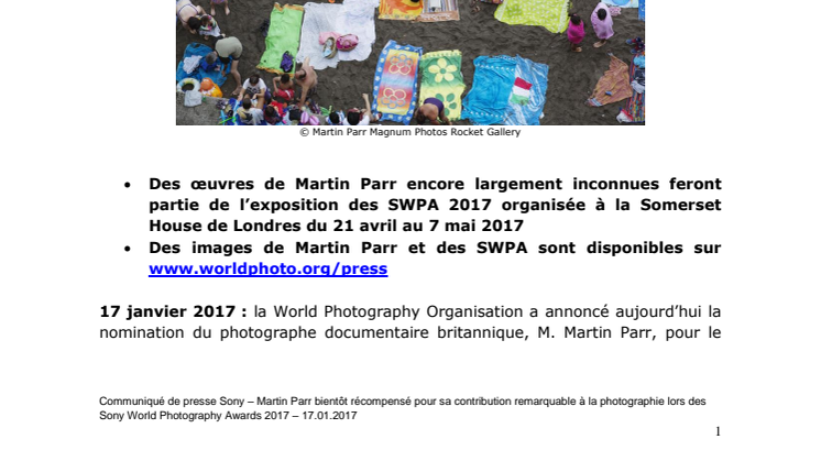 Martin Parr bientôt récompensé pour sa Contribution remarquable à la photographie lors des Sony World Photography Awards 2017
