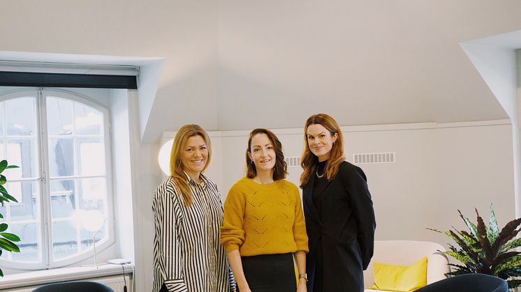 Annelie Söderberg, marknads- och kommunikationschef på KungSängen tillsammans med Diana Lidén, COO och strateg på Bizkit Havas och Jenny Leeb, VD för Bizkit Havas.