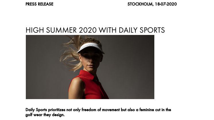 Daily Sports press release High Summer 2020