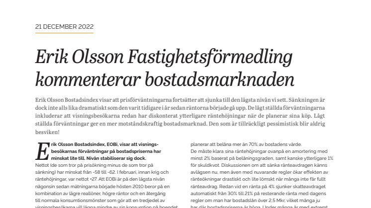 Erik Olsson Fastighetsförmedling kommenterar bostadsmarknaden 21 dec 22.pdf