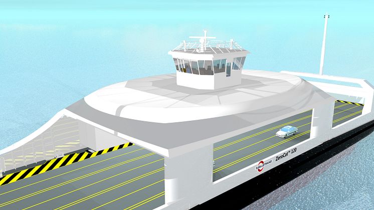 Artists impression of new zero emission, full-electric, autonomous ferry concept 