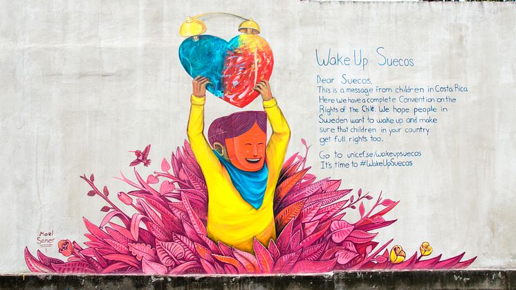 Muralmålning "Wake up Suecos" i San Jose, Costa RIca.