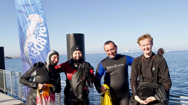 Så er hovedrengøringen i gang! Dykkere samler skrald fra Øresund i naturens tjeneste. 