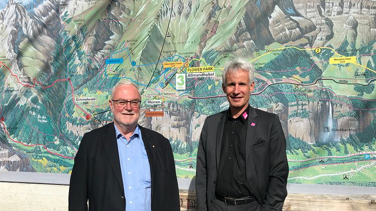 v.l.n.r. Peter Feuz, Präsident des Verwaltungsrates Schilthornbahn AG und Christoph Egger, Direktor Schilthornbahn AG