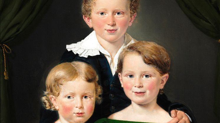 C.A. Jensen: Hans og Bolette Puggaards tre børn. Sign. C.A. Jensen 1827. Olie på lærred. 82×64 cm. Hammerslag: 1,3 mio. kr. Vurdering: 400.000-600.000 kr.
