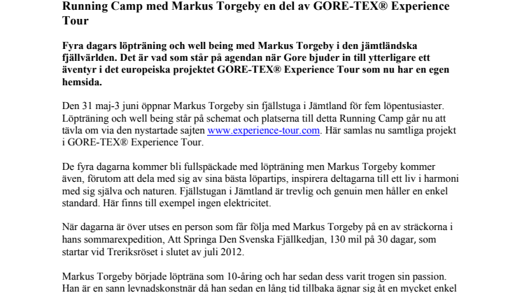 Running Camp med Markus Torgeby en del av GORE-TEX® Experience Tour