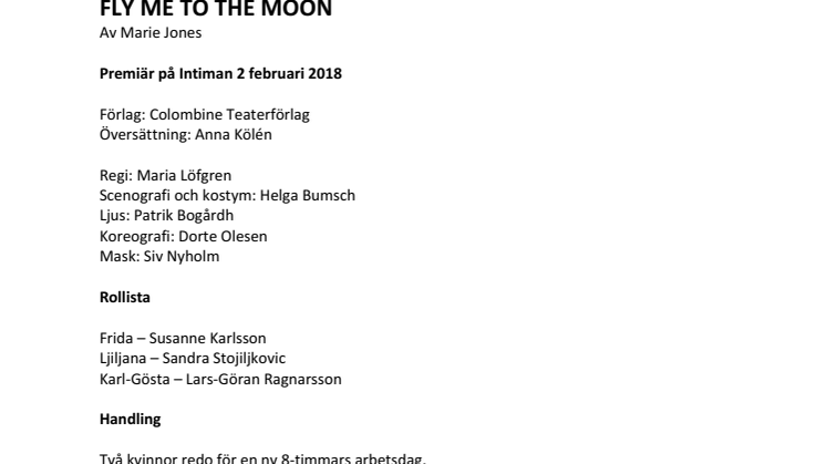 Pressmaterial till Fly me to the moon