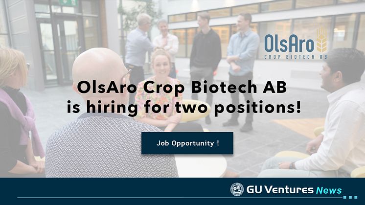 OlsAro Crop Biotech AB is hiring for two positions