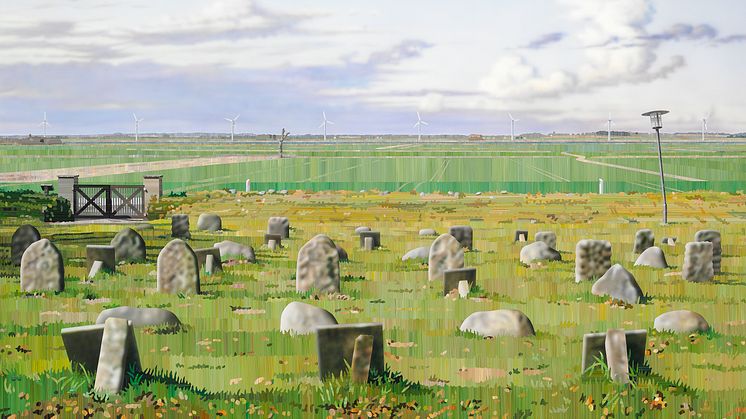 Allan Otte: "Kødet blev jord", 2010. Signeret. Akryl på MDF-plade. 100 x 162 cm. Vurdering: 100.000-125.000 kr. 