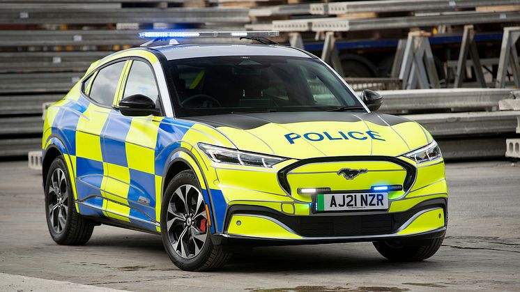 Ford Mustang Mach-E politibilkonsept Ford Mustang Mach-E police car at Safeguard SVP 2021