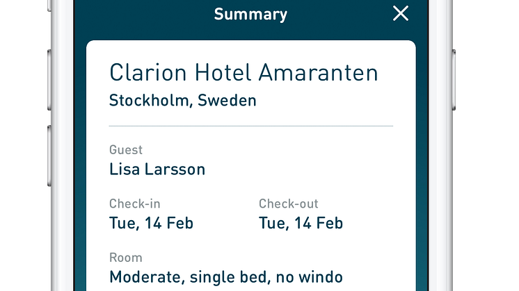 Nordic Choice Hotels nye app. Foto: Nordic Choice Hotels
