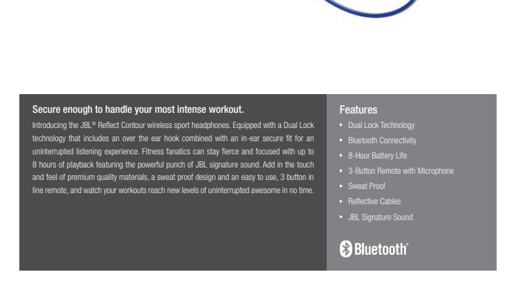 Nu lanseras JBLs nya trådlösa sporthörlurar JBL Reflect Contour 