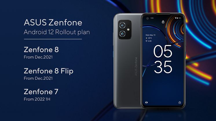 Zenfone 8 series users can enjoy the latest Android 12 upgrade by December, with the ROG Phone series and Zenfone 7 series following during the first half of 2022