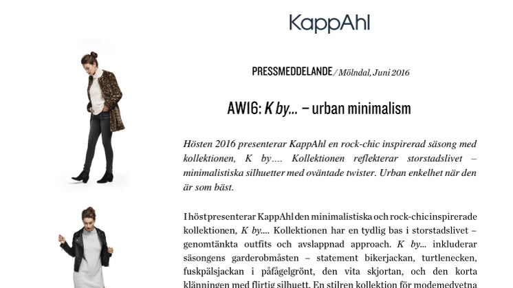KappAhl AW16: K by… – urban minimalism