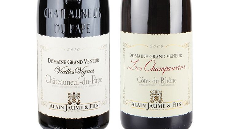 Exklusiva nyheter!Två viner från den prestigefulla Châteauneuf-du-Pape producenten Alain Jaume & Fils lanseras inom kort i Sverige.