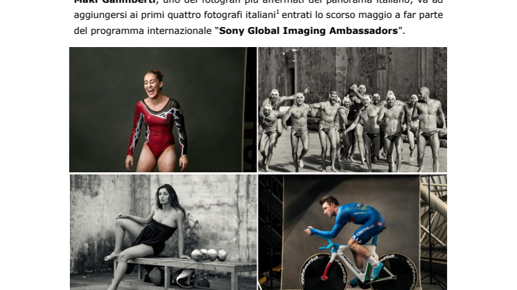 “Sony Global Imaging Ambassadors”:  nominato un quinto fotografo per l’Italia 