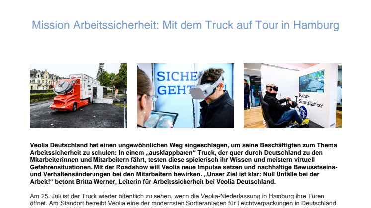 Mission Arbeitssicherheit: Mit dem Truck auf Tour in Hamburg