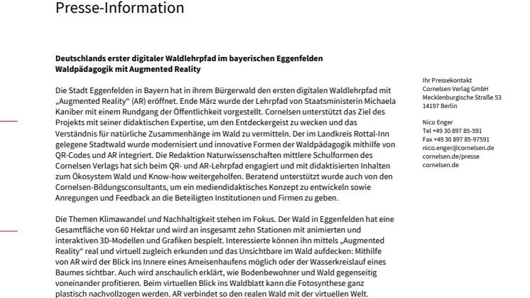 Waldpädagogik mit Augmented Reality: Deutschlands erster digitaler Waldlehrpfad im bayerischen Eggenfelden