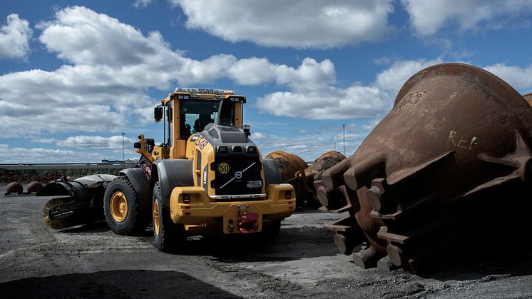 Volvo L90H hjullastare hos SSAB i Luleå