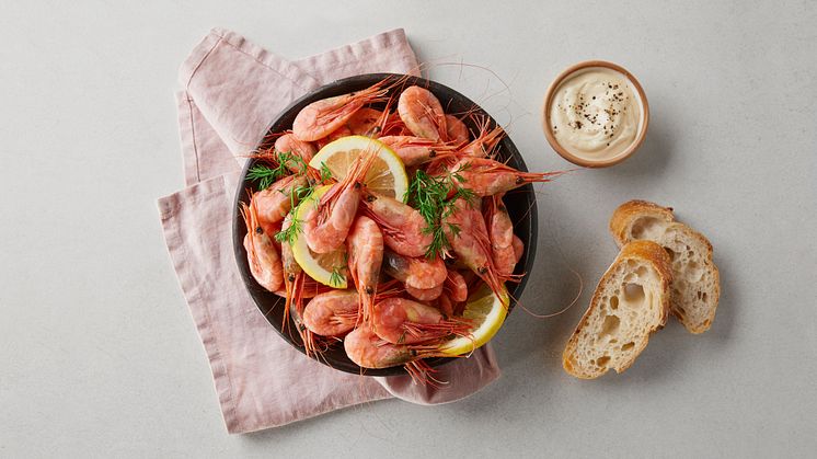 Godfisk  Shrimp in bowl