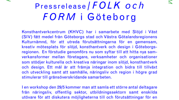 Folk & Form - Mötesplats för hemslöjd, konsthantverk och hållbar design i Göteborg.
