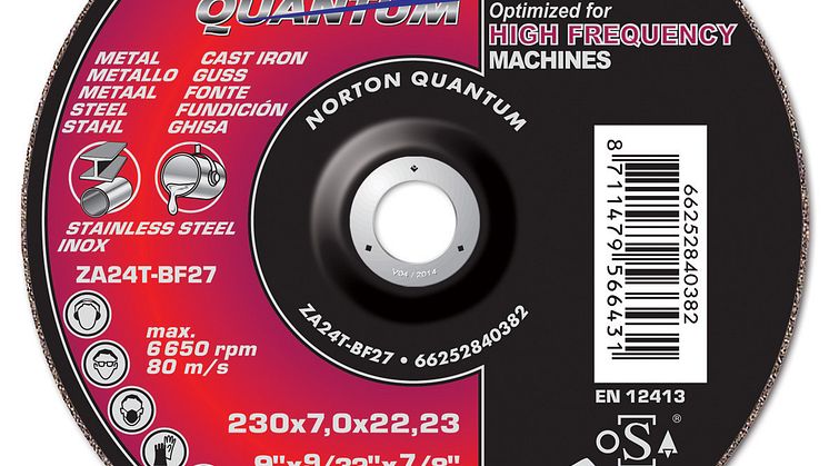 Norton Quantum HF navrondell för högfrekventa vinkelslipar – 230 mm