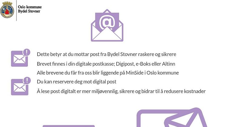 Bydel Stovner sender brev digitalt