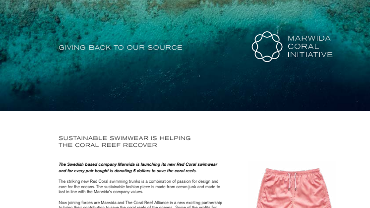 Sustainable swimwear is helping the coral reef recover