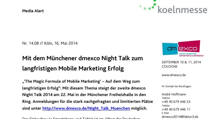 Mit dem Münchener dmexco Night Talk zum langfristigen Mobile Marketing Erfolg
