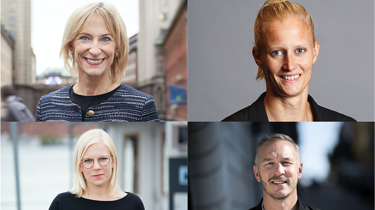 Från vänster i bild: Kristina Alvendal, Carolina Klüft, Karin Ernlund, Patrik Andersson