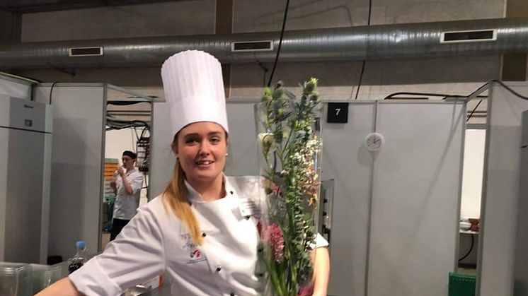Caterelev fra Kokkenes Køkken Nicole Højbjerg Pedersen er klar til finalen i DM i Skills 2016