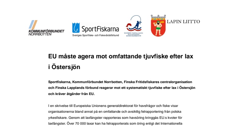 EU måste agera mot omfattande tjuvfiske efter lax i Östersjön