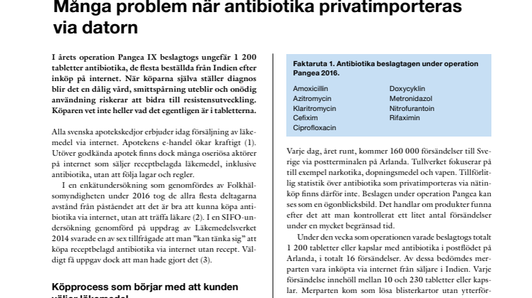 Många problem när antibiotika privatimporteras via datorn