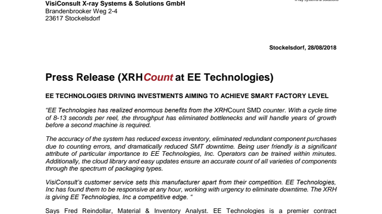 XRHCount at EE Technologies