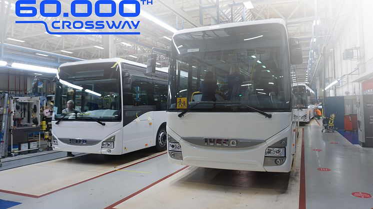 Her ruller IVECO Crossway nummer 60 000 ut av IVECO Bus’ fabrikk Vysoke Myto i Tsjekkia.