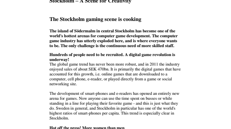 Creative Industry Computer Games