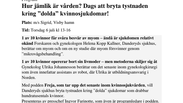 I Almedalen bryter vi tystnaden och avlivar myter