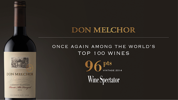 Don Melchor Cabernet Sauvignon 2014 får 96 poeng av Wine Spectator
