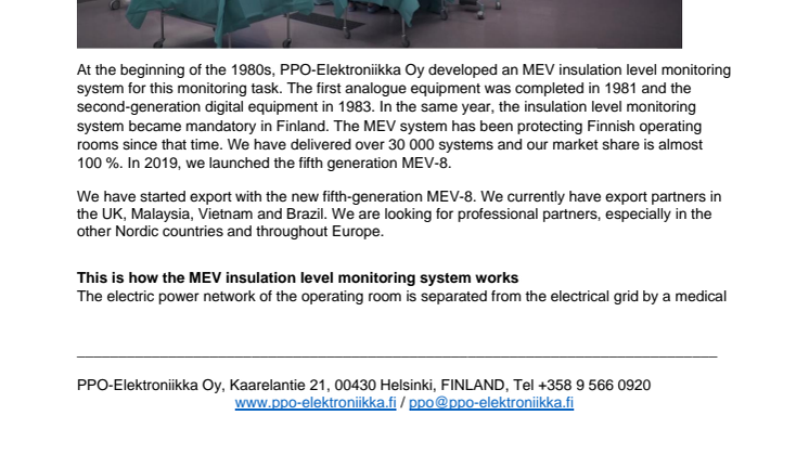 MEV infovideo explains: How to ensure electrical safety in the operating room
