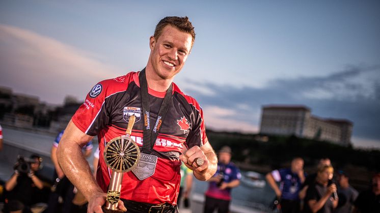 Kanadensaren Stirling Hart tog hem titeln Champions Trophy 2018. Foto: STIHL TIMBERSPORTS®.