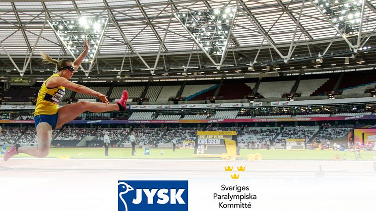 Längdhopparen Victoria Karlsson i samband med World Para Athletics i London 2017.