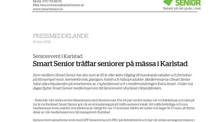 Smart Senior träffar seniorer på mässa i Karlstad
